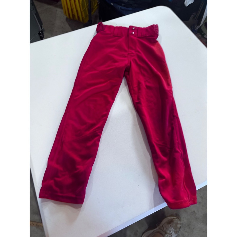 Alleson Athletic Youth XS Baseball Pants Red Double Snap Waist Sport Trousers